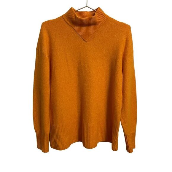 EVERLANE Orange Wool Yak Hair Blend Turtleneck Sweater Size XS - Picture 1 of 8